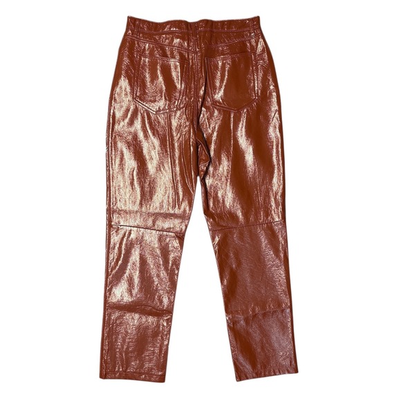 Abercrombie & Fitch Curve Love 90s Straight Vegan Leather Pants Size 32 / 14 - Picture 2 of 10